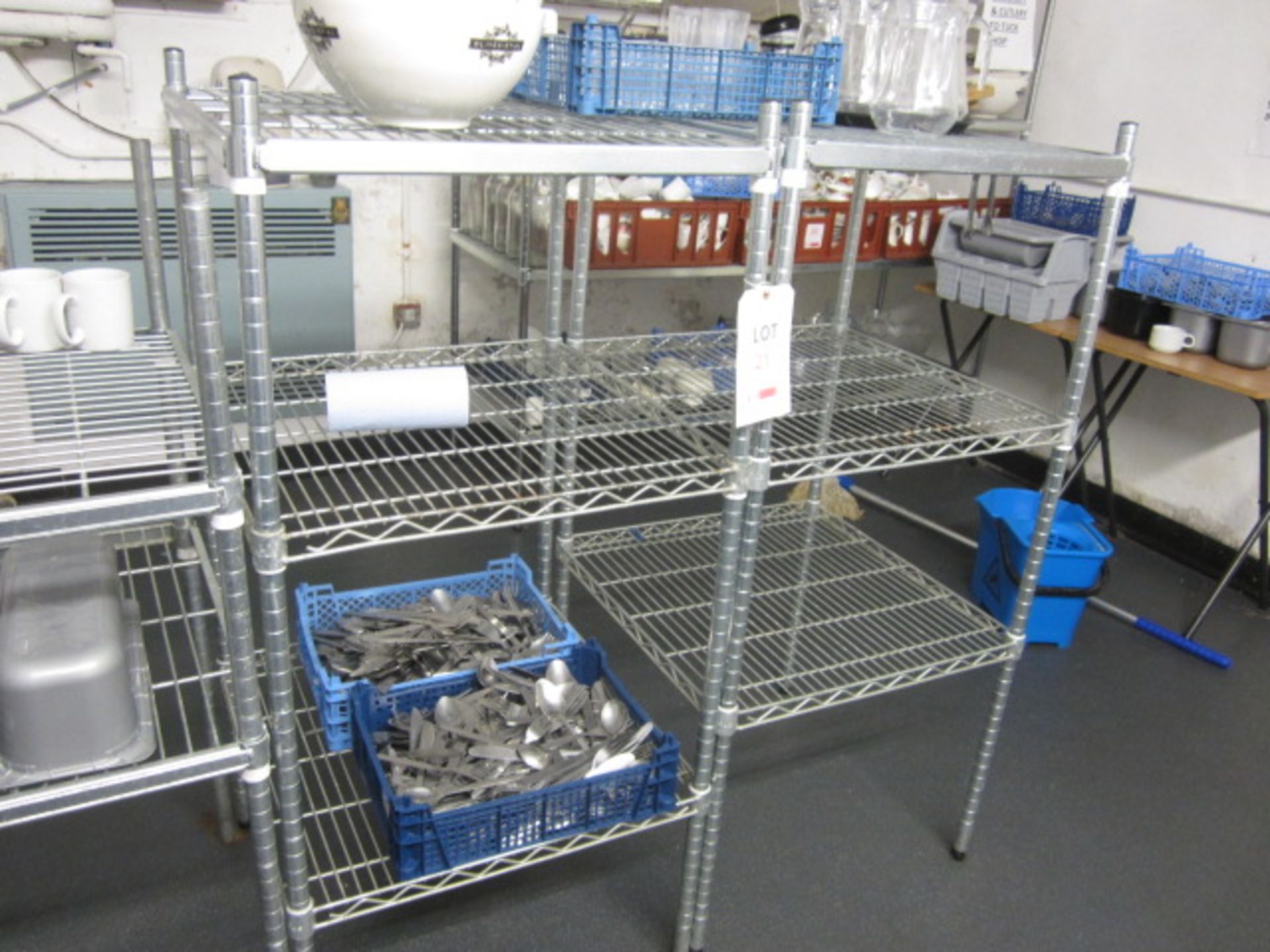 3 x assorted size chrome frame style racks, approx. size: 590mm x 590mm (excluding contents) - Image 3 of 3