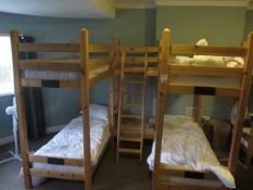 2 x Timber frame bunk bed with single stepped ladder access and join (room Pisyll). This lot is