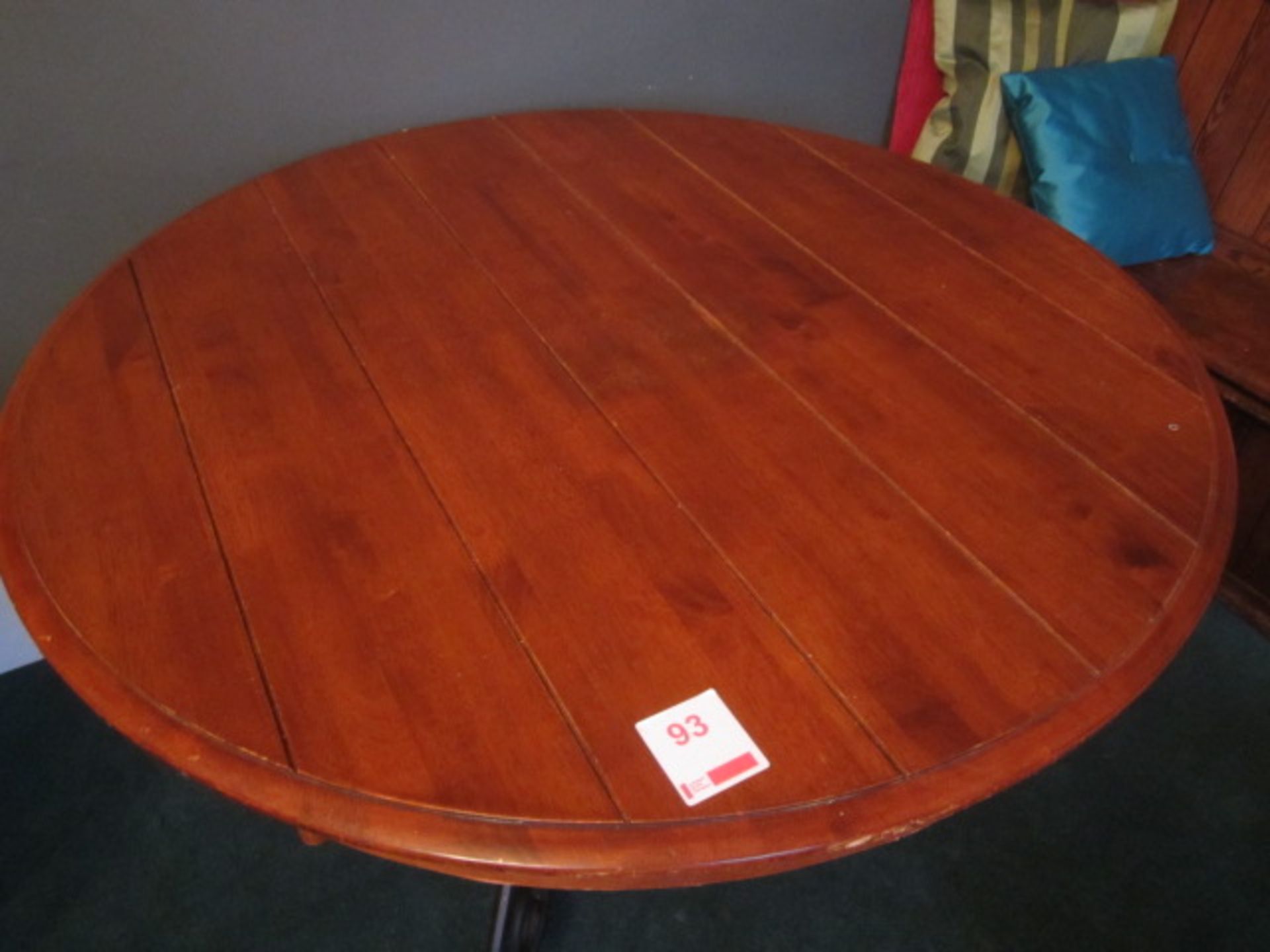 Darkwood oval table with metal design legs, approx. dia: 1200mm - Image 2 of 2