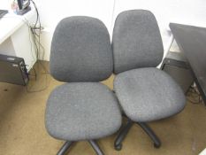 5 x black upholstered typists swivel chairs