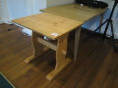 2 x assorted lightwood tables