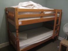 Timber frame bunk bed with stepped ladder access. Please ensure sufficient resource / handling