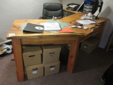 Bespoke design timber frame desk, approx. size: 2000mm x 670mm