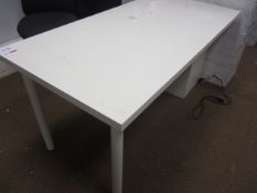 3 x white laminate desks, 2 x black laminate table desks