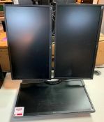 Two LG 24BK550Y 24" FHD JPS colour monitors c/w stands and power leads & one without stand or lead