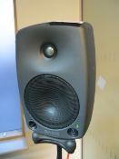 Two Genelec 8030A studio monitors c/w stands