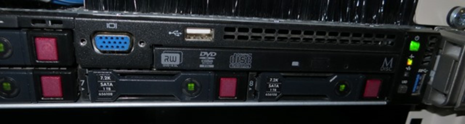 HP Proliant DL360 Gen 9 server model czj62008hf s/n 755258-b21 with six 1Tb hard drives and 2 x