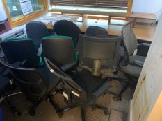 Twelve various swivel & tilt office chairs