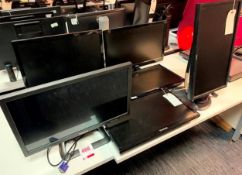 Seven various flat screen monitors as lotted