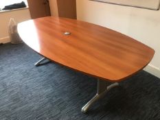 Twin pedestal boat shaped boardroom table 200mm (L) 1200mm (W)