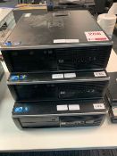 Three Hewlett Packard Desktop PC's with 2 x Intel i3 550 processors & 1 x intel IS 650 processor