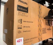 Philips Brilliance 258B6QU 25" LCD colour monitor with USB-C dock wide viewing angle and smart