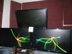 Two Benq 21" colour monitors, Viewsonic 21" colour monitor & an LG 18" colour monitor