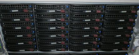 Supermicro storage array model CSE-847 s/n c84700041b00094 with 36 x 2Tb hard drives (total