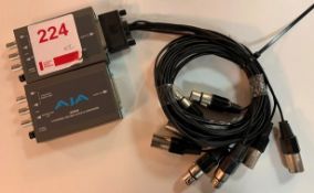 Two AJA ADA4 4 channel AES/EBU A/ D,D/A converters c/w one set of leads