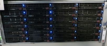 Supermicro storage array model CSE-847 s/n c84700041b00192 with 36 x 2Tb hard drives (total storage