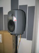 Two Genelec 8030A studio monitors c/w stands