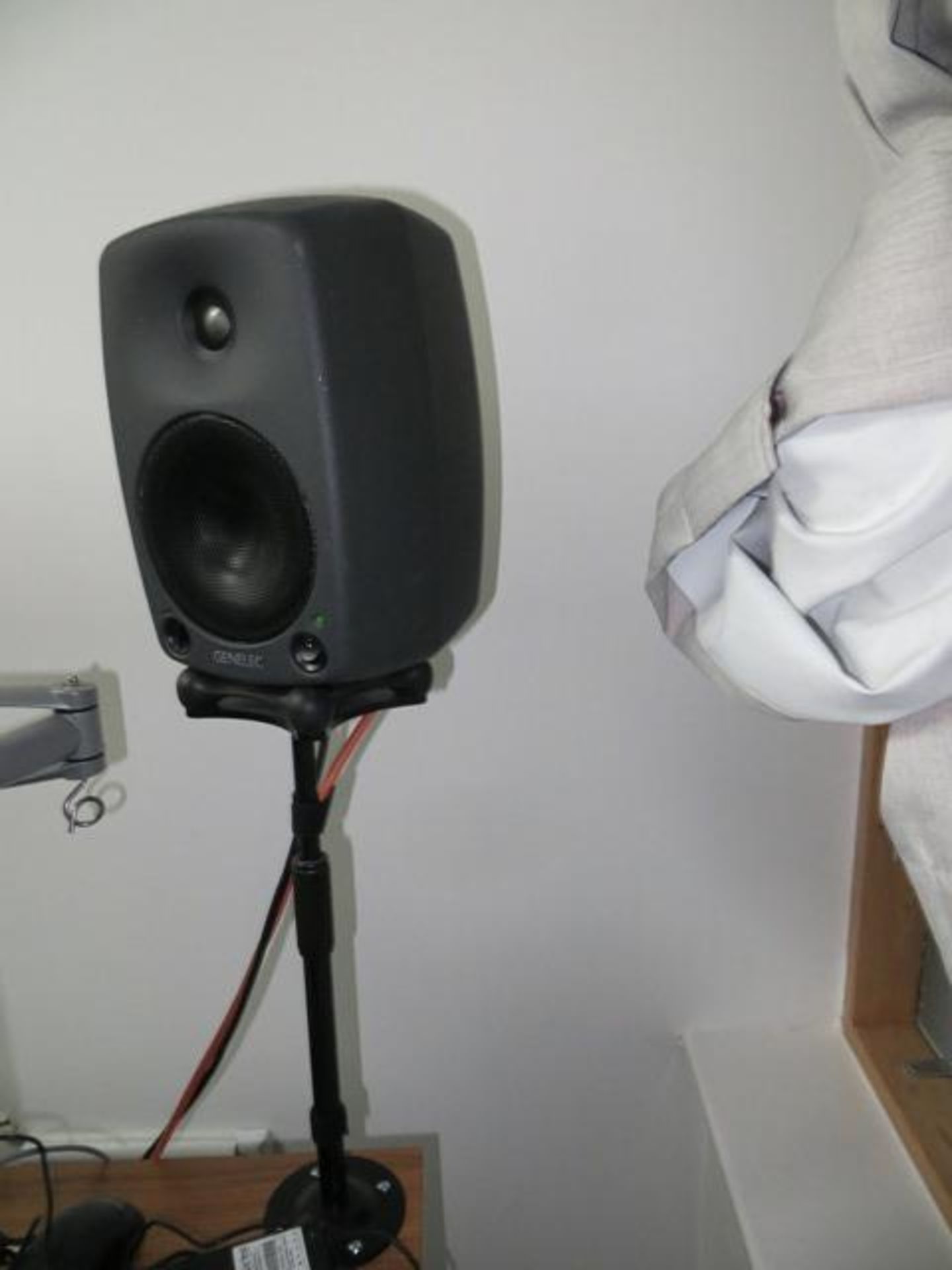 Two Genelec 8030A studio monitors c/w stands - Image 2 of 3