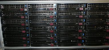 Supermicro storage array model CSE-847 s/n c8470fd30n10142 with 36 x 4Tb hard drives (total storage