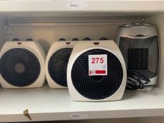 Five various fan heaters