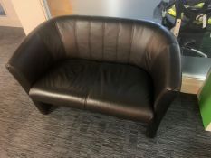 Two black leatherette 2 seater tub chairs