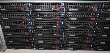 Supermicro storage array model V2S-SM-E52640 s/n 306149-0813-W with 34 x 4Tb hard drives & 2 x 512