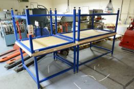 Four steel frame tables