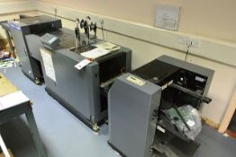 Duplo System 5000 booklet maker, DBM-500T trimmer, serial no: 040600836, with ribbon conveyor, DBM