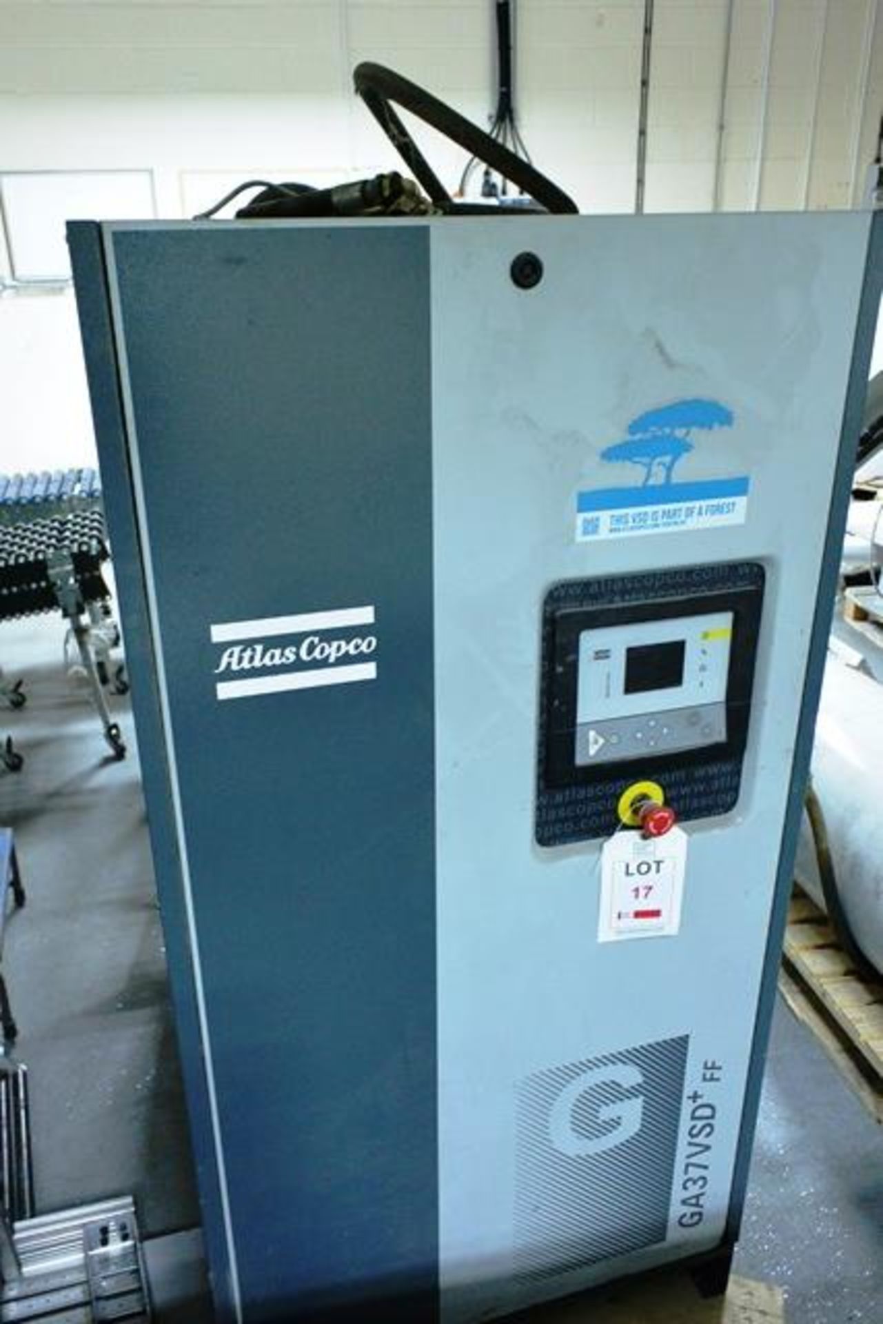 Atlas Copco GA37 VSD + FF air compressor, serial no: AP1822788 (2014) (Please note: this item has