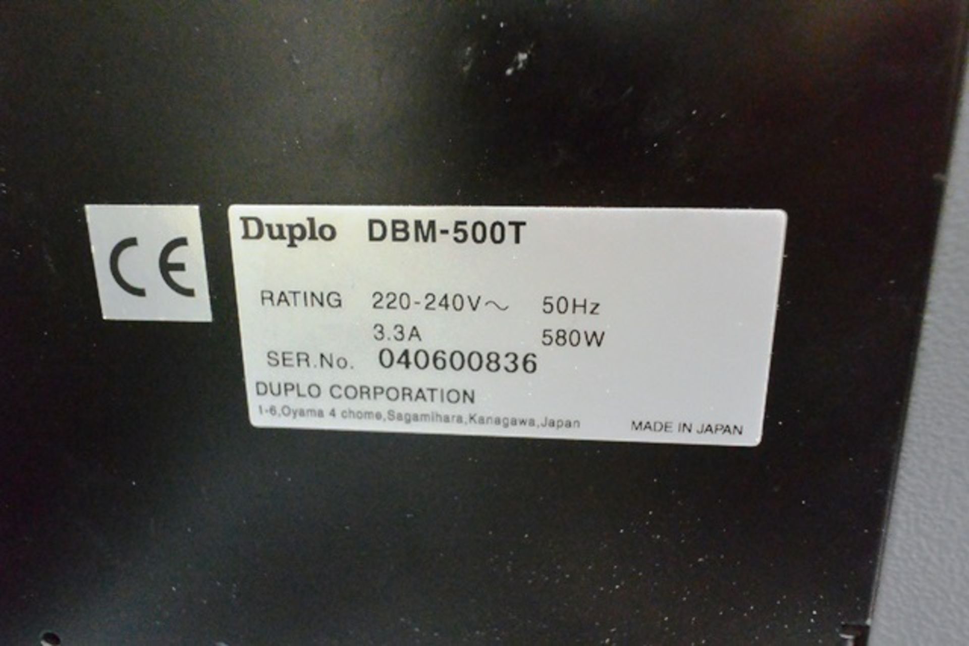 Duplo System 5000 booklet maker, DBM-500T trimmer, serial no: 040600836, with ribbon conveyor, DBM - Image 9 of 9