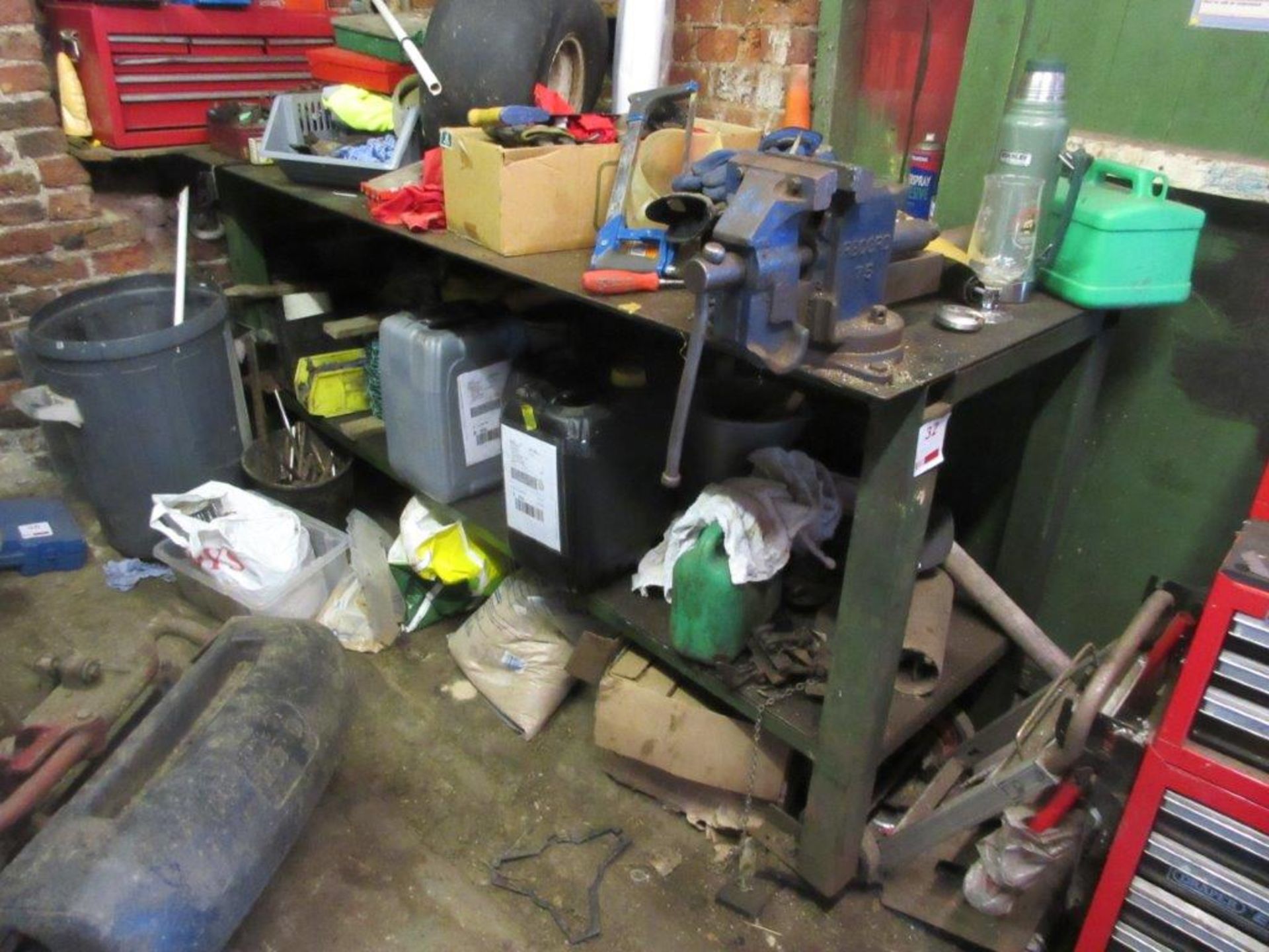 Steel workbench with fitted vice