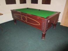 Coin operated pool table with wood covers (NB no balls or cues). Please note: A risk assessment and
