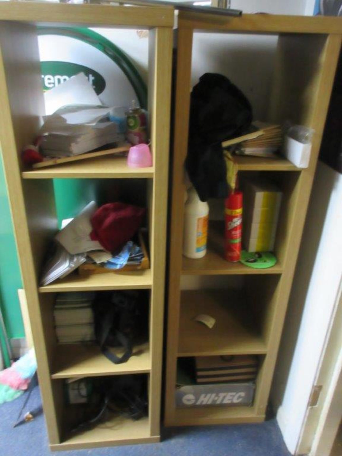 The remaining contents of Pro Shop to include pigeon hole storage unit, 2 easy chairs, side table, - Image 3 of 6