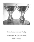 2 x Steve Cadman Memorial Trophies '4BBB Knockout'. (Please note: image shown is for illustration