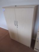 Beech low double door cupboard