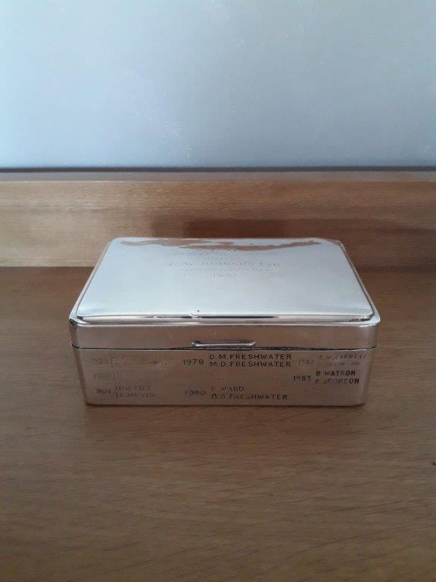 Hallmarked silver South Leeds Golf Club 'Highfield' 4-ball trophies cigarette box, presented by C