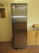 Polar model CD082 stainless steel upright refrigerator. Serial no. 0826154549