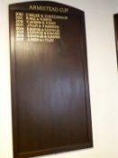 Armistead Cup (2010 - 2017) honours board