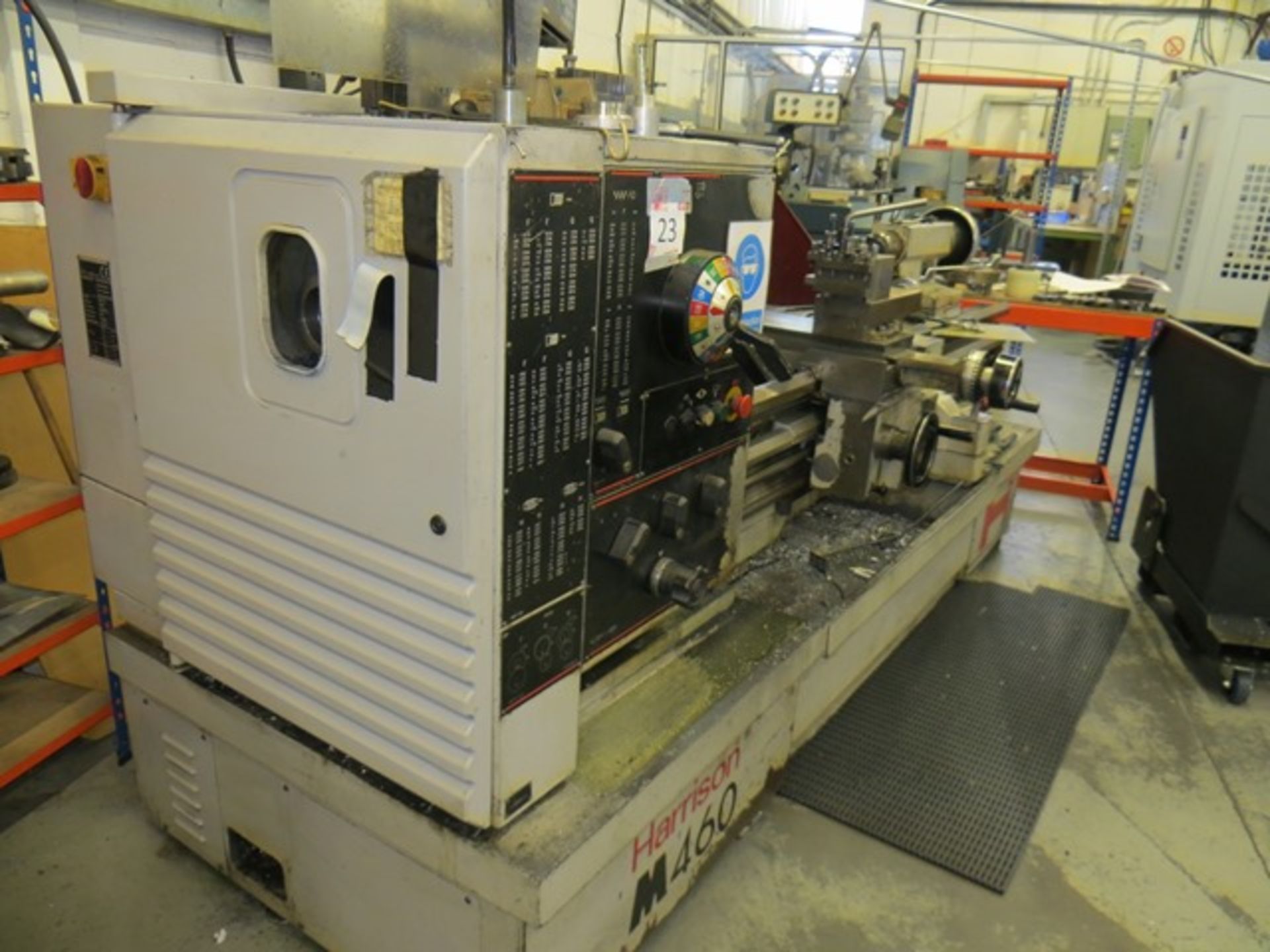 Harrison M460 GH gap bed centre lathe Year: 1995 Serial no. 4M0012 c/w two shelving units - Image 2 of 10