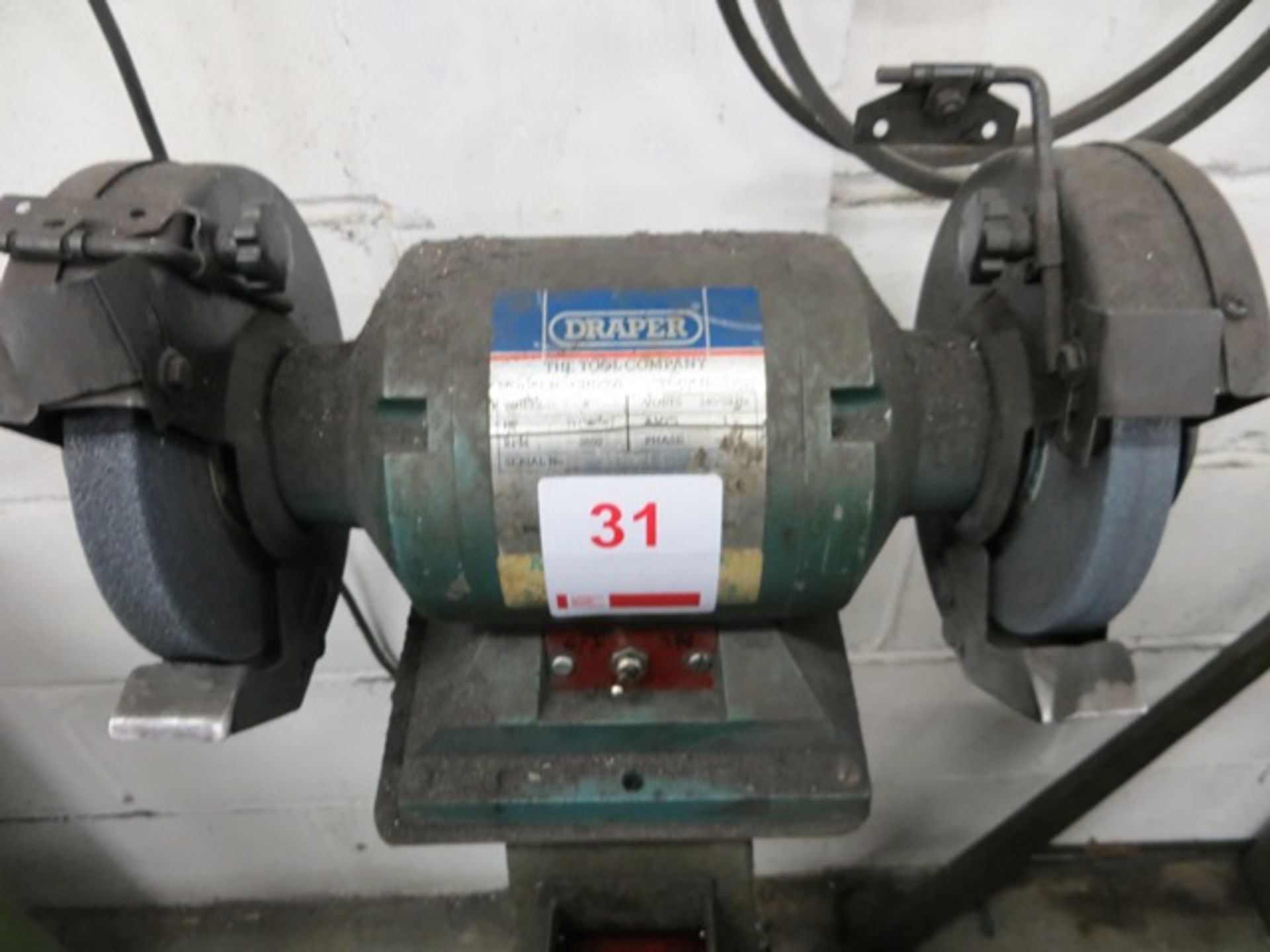 Draper GHD200 heavy duty double ended bench grinder on stand 240v - Image 2 of 2