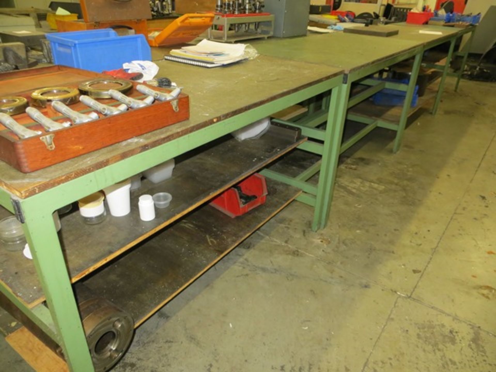 Twelve various steel framed workbenches as lotted (excluding contents) *not to be collected until - Image 4 of 4