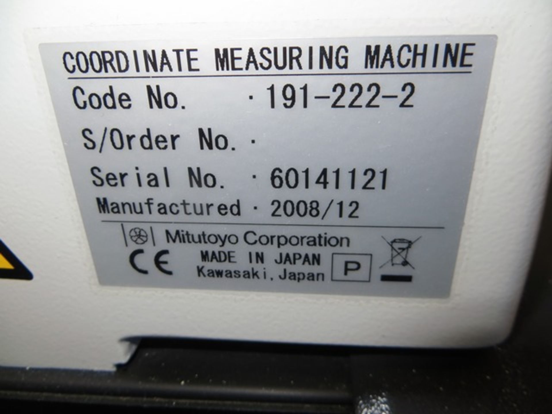 Mitutoyo Crysta Apex 754 co-ordinate measuring machine Serial no. 35130812. *A work Method - Image 7 of 7
