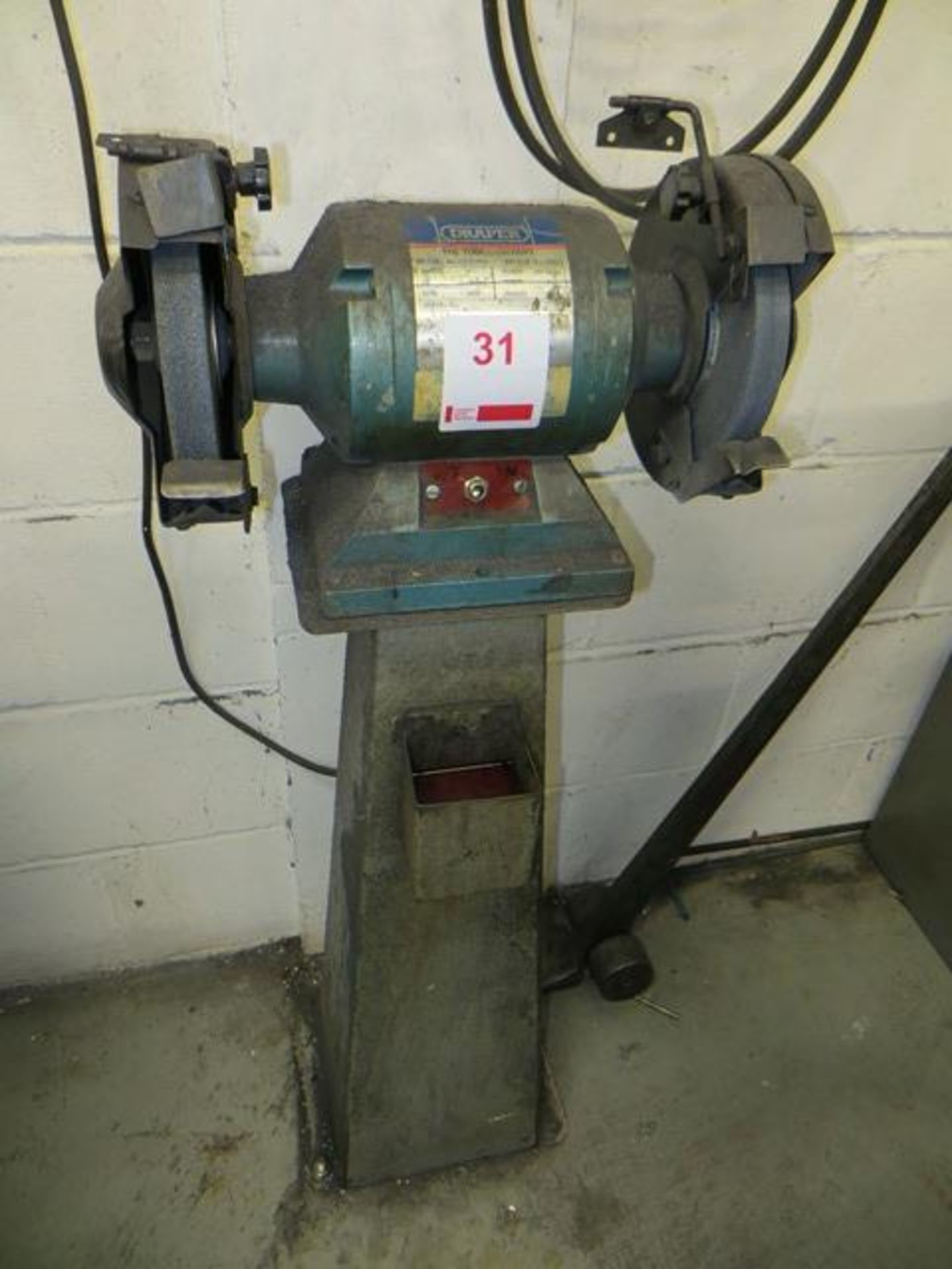 Draper GHD200 heavy duty double ended bench grinder on stand 240v