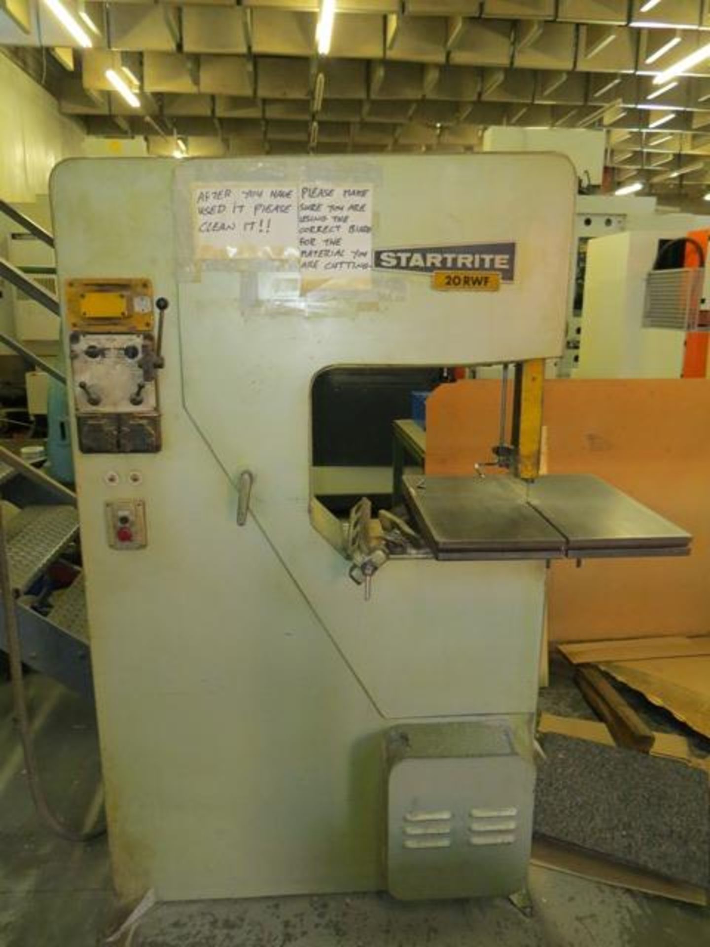 Startrite 20RWF vertical bandsaw Serial no. 46005 (hardwired 3 phase). *A work Method Statement and - Image 5 of 6