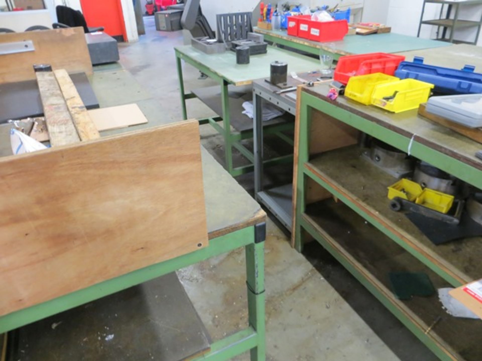 Twelve various steel framed workbenches as lotted (excluding contents) *not to be collected until - Image 3 of 4