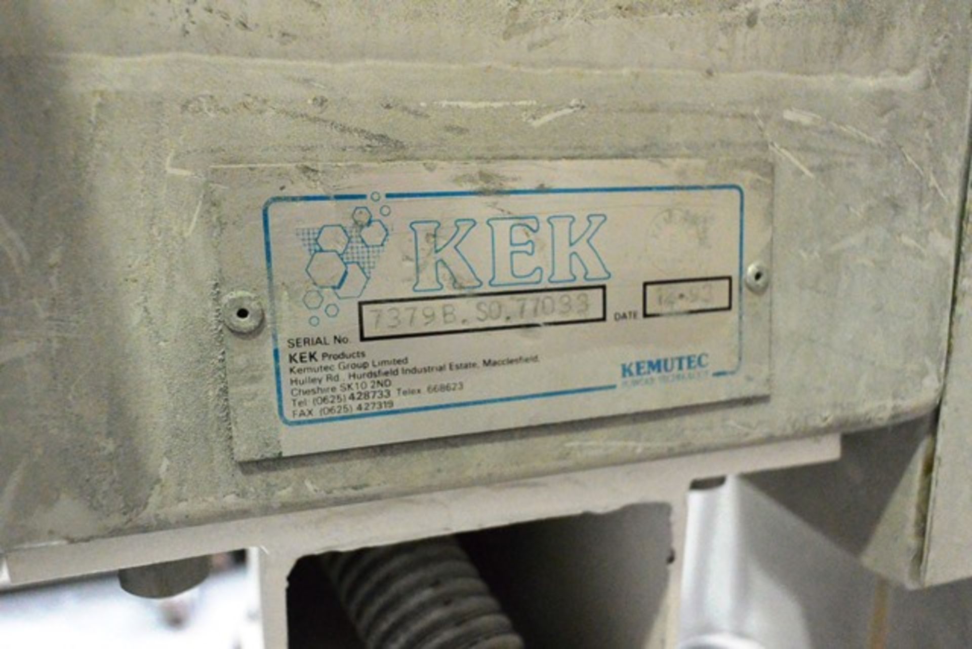 Kek mobile pneumatic powder sifting unit, serial no: 737913 SO 77033 (1993). - Bild 2 aus 2
