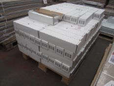 Pallet and contents to include Prostore 370mm white brackets "twin slot". (Please note: this