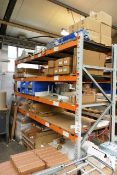 One bay of adjustable boltless pallet racking, approx height 2.4m, approx 3000m width per pay (