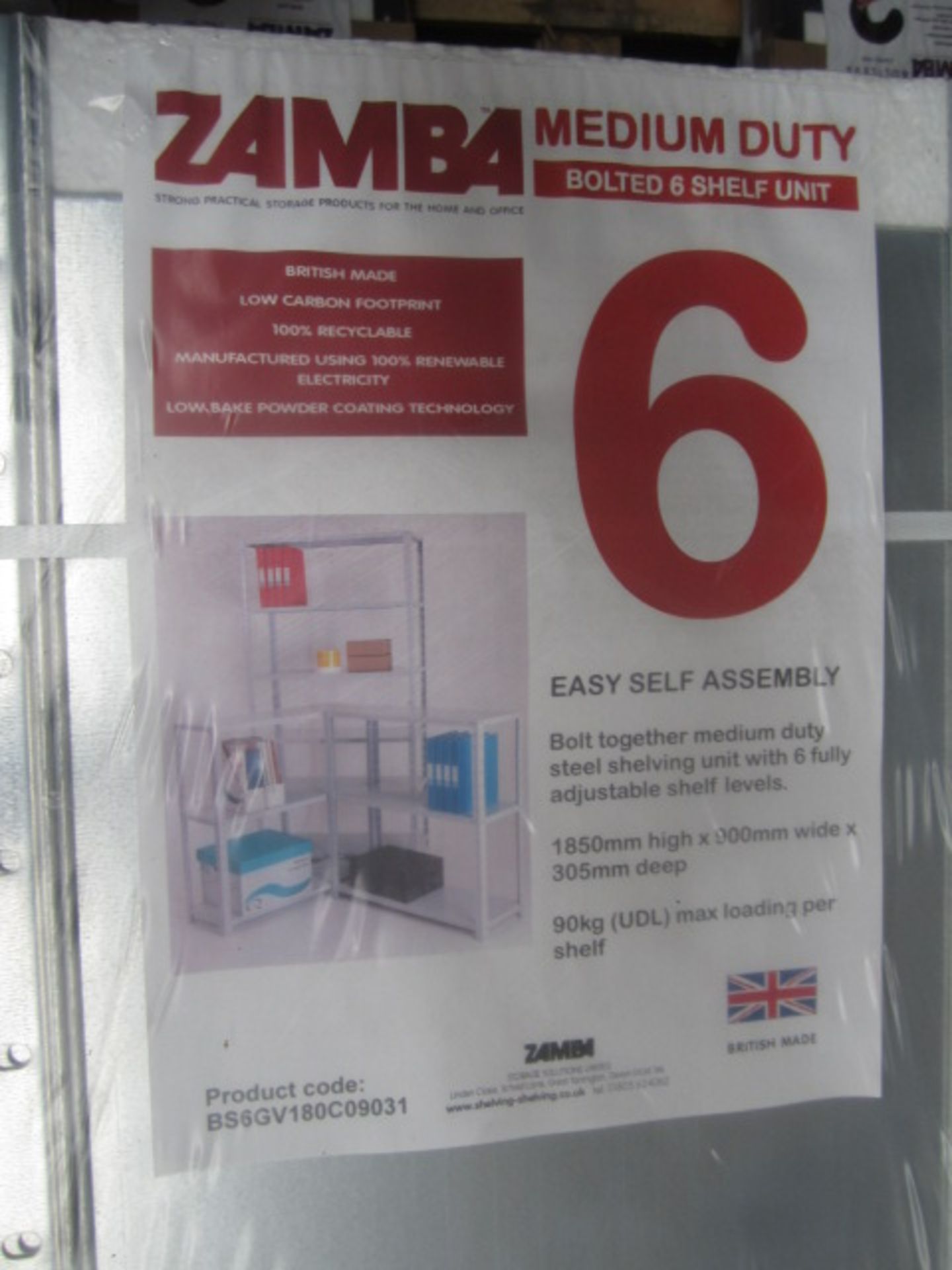 6 x packs Zamba medium duty bolted 6 shelf unit, width: 900mm x depth: 305mm x height: 1850mm - Bild 2 aus 2