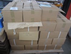 Contents of pallet including 28 boxes, circa 75 pairs per box, 220mm spring rod book end. (Please